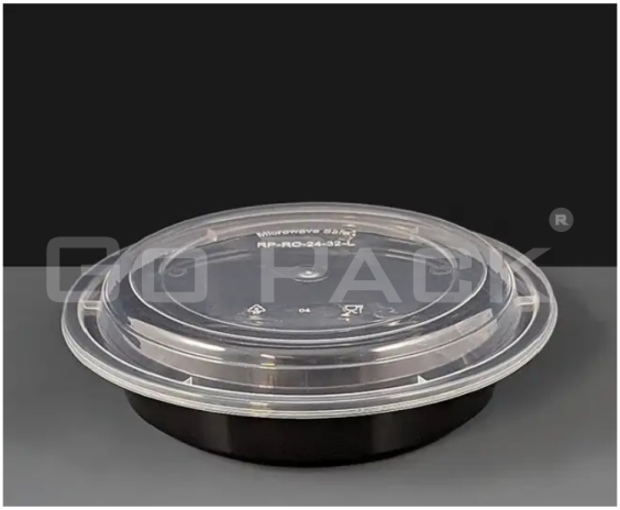 PP Black Round Bowls With Lid